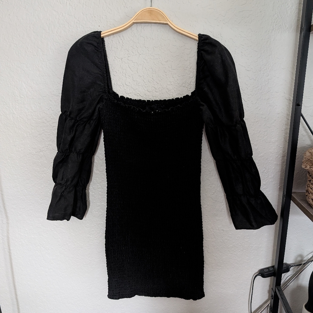 Reformation Black Ruched Women's Dress